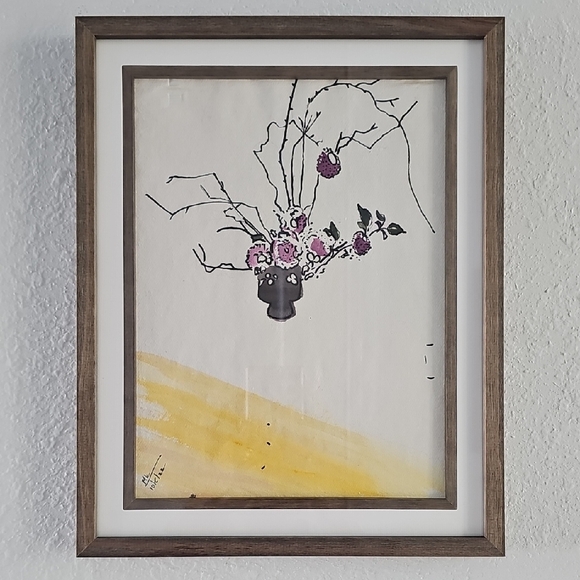 Brown and Yellow Minimalist Watercolor Painting